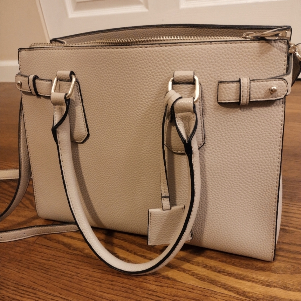Kelly & Katie Faux-Leather Mauve Crossbody Satchel